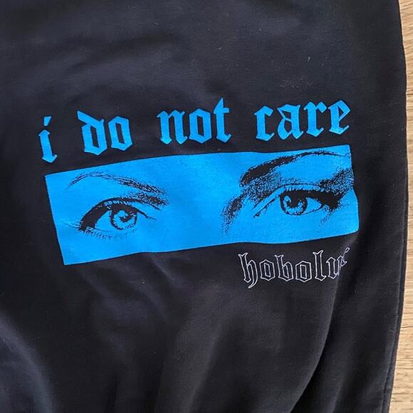 Just Apparel I Do Not Care Hoodie in Black and Blue - Picture 6 of 6